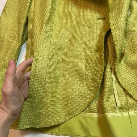 Akris Lime Green Blazer Size 10 - Picture 13 of 15